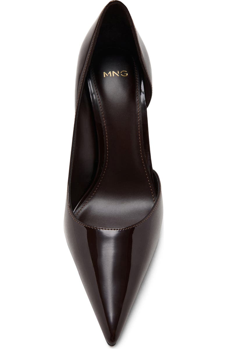 MANGO Half d'Orsay Pointed Toe Pump, Alternate, color, Burgundy