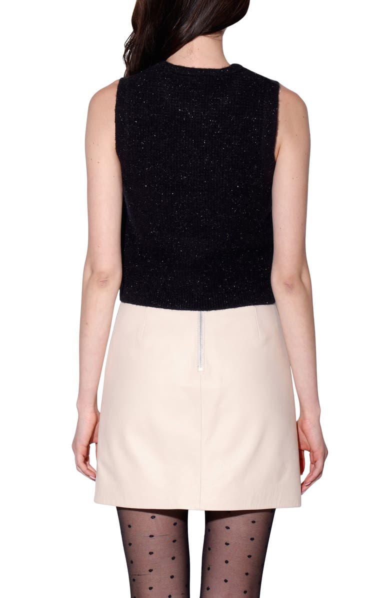 Walter Baker Joy Sleeveless Sparkle Knit Top, Alternate, color, Black Silver