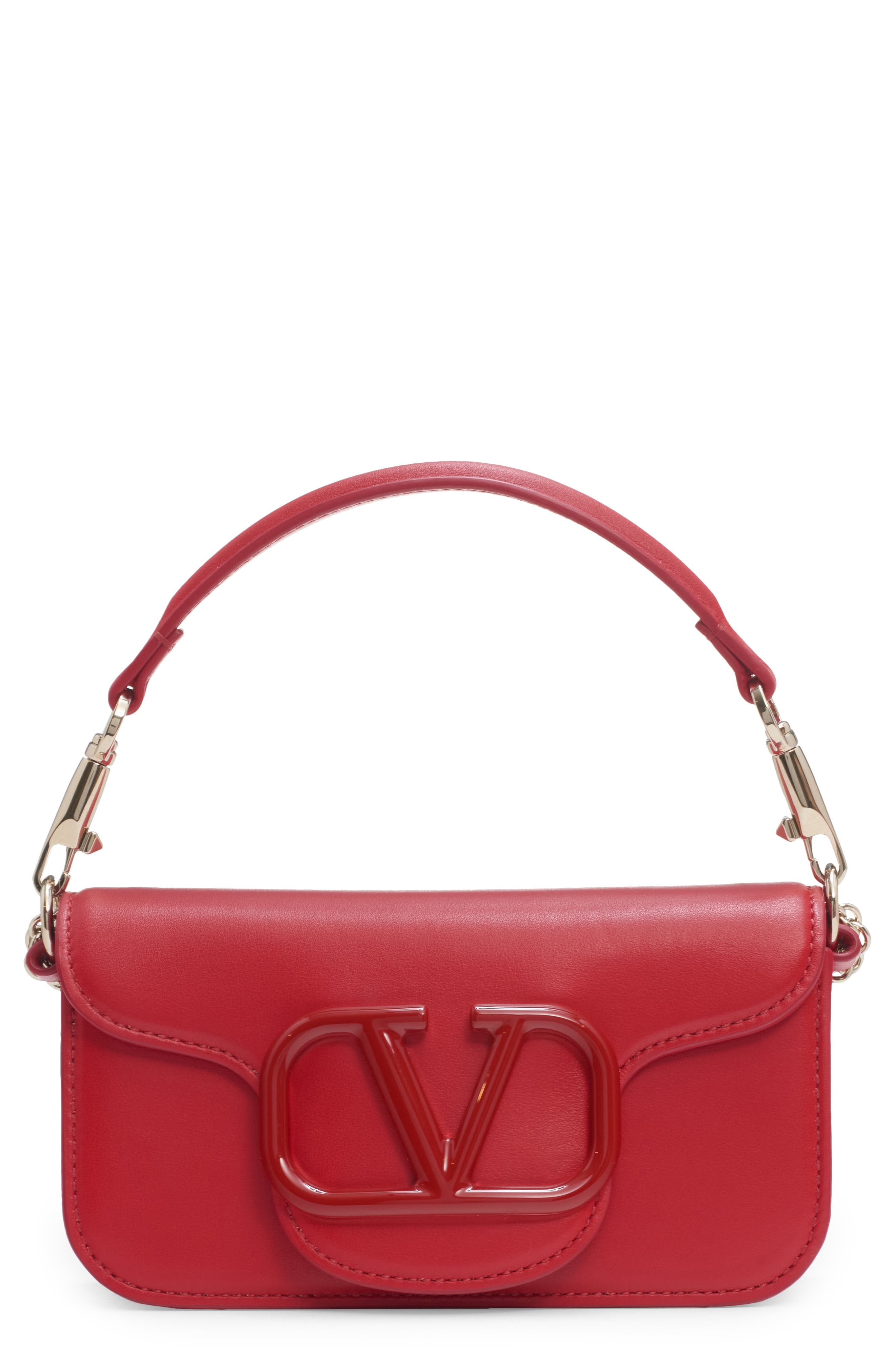 Valentino Garavani Small Locò Leather Shoulder Bag, Main, color, 