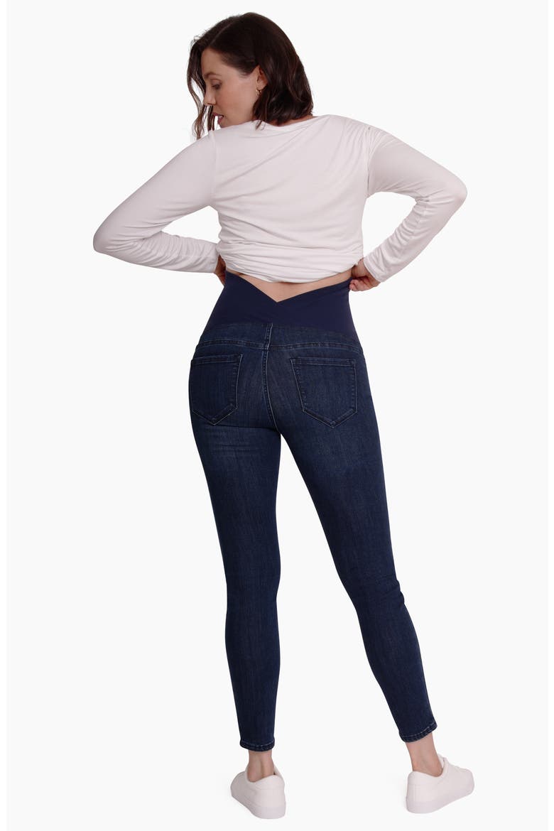 Ingrid & Isabel® Crossover Panel Maternity Skinny Jeans, Alternate, color, INDIGO