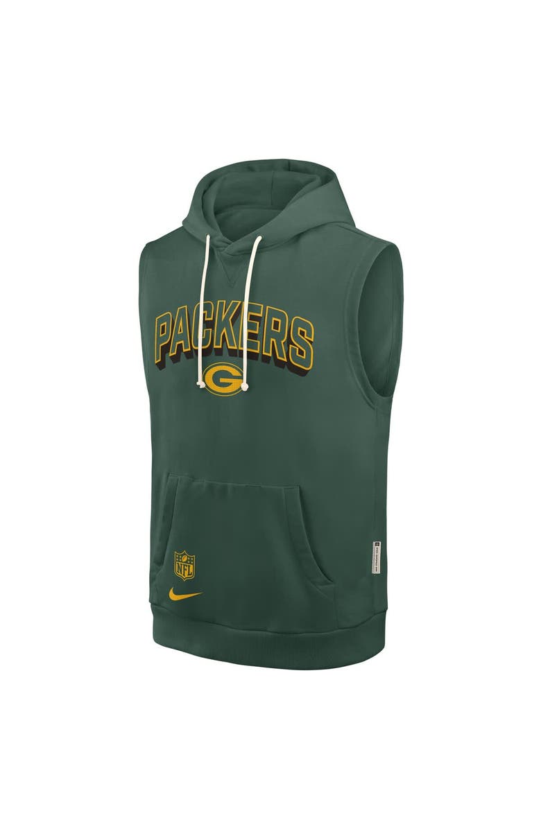 Nike Men's Nike Green Green Bay Packers Sideline Performance Sleeveless Pullover Hoodie, Alternate, color,