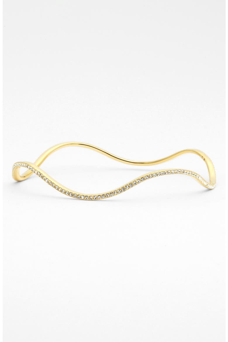 Wavy Prong Set Crystal Bangle, Main, color, GOLD/ CLEAR