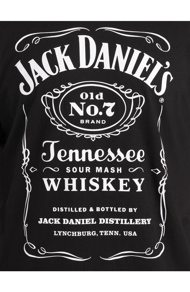 True Nation by DXL Big & Tall Jack Daniels Tennessee Whiskey Graphic Tee, Alternate, color, Black