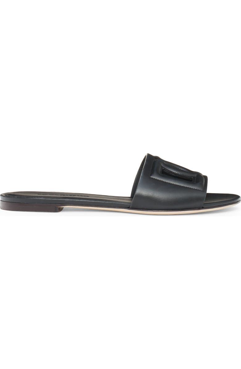 Dolce&Gabbana Bianca Interlock Slide Sandal, Alternate, color, Black