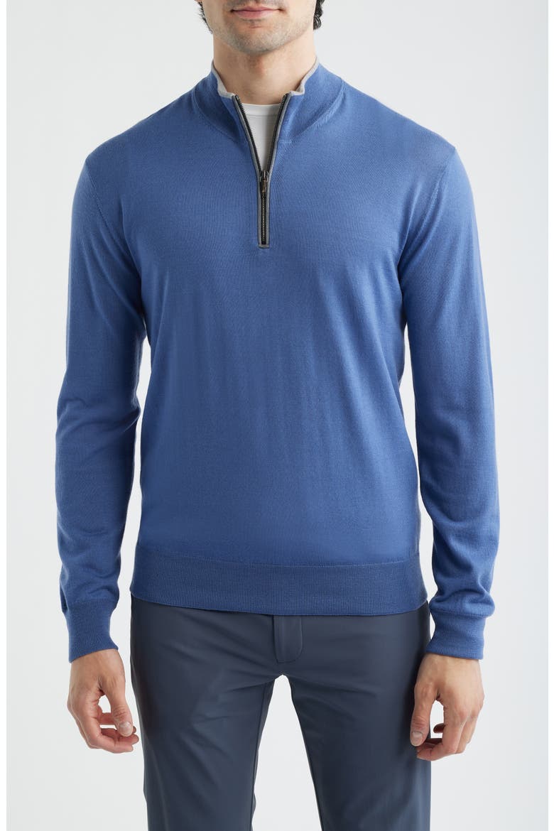 Saratoga Merino Wool Quarter Zip, Main, color, FALCON