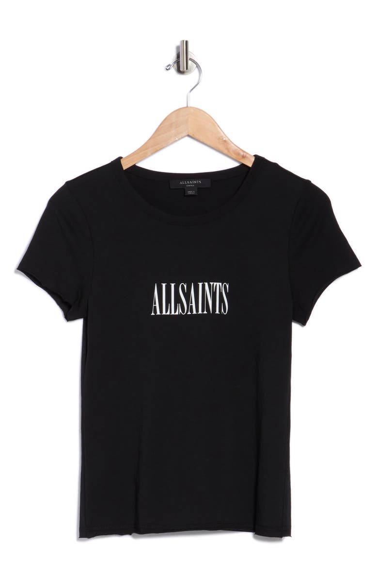 AllSaints Bela Logo Graphic T-Shirt, Alternate, color, Black