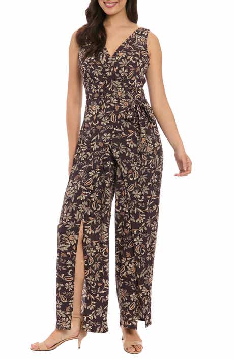 London Times Floral Walk-Through Jumpsuit