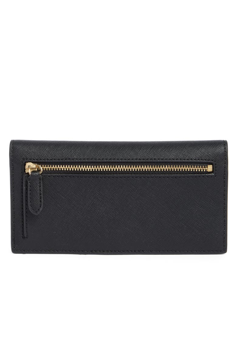 Slim Crosshatch Leather Bifold Wallet, Alternate, color, BLACK