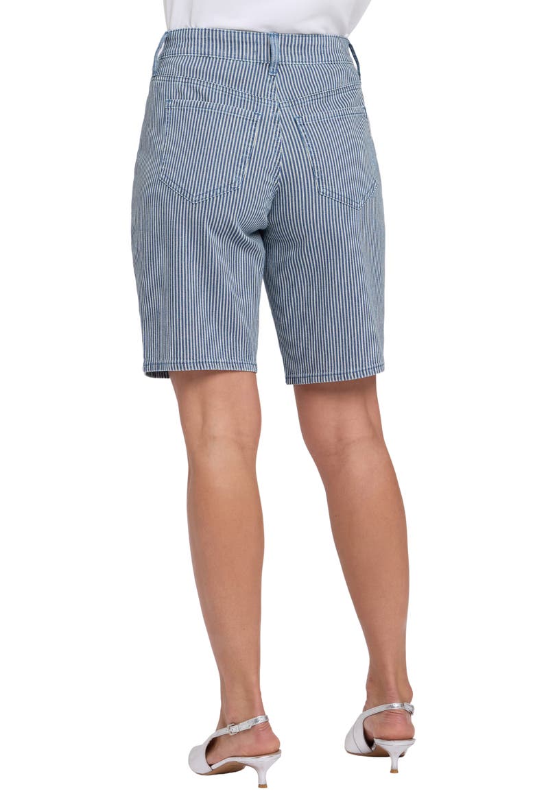 Lilly Stripe Relaxed Long Denim Shorts, Alternate, color, MALAGA STRIPE