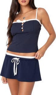 EDIKTED Baxter Button Front Rib Camisole
