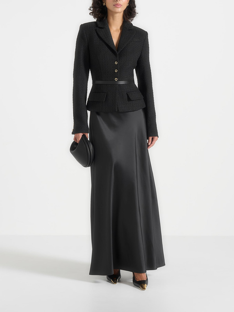 Grace Boucle Blazer Satin Maxi Dress