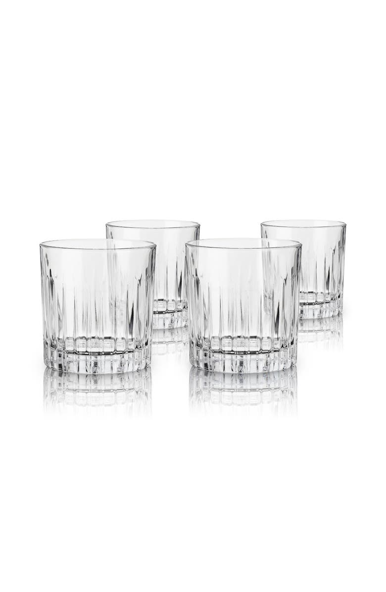 Viski Reserve Milo Crystal Rocks Glasses Set of 4, Main, color, Clear