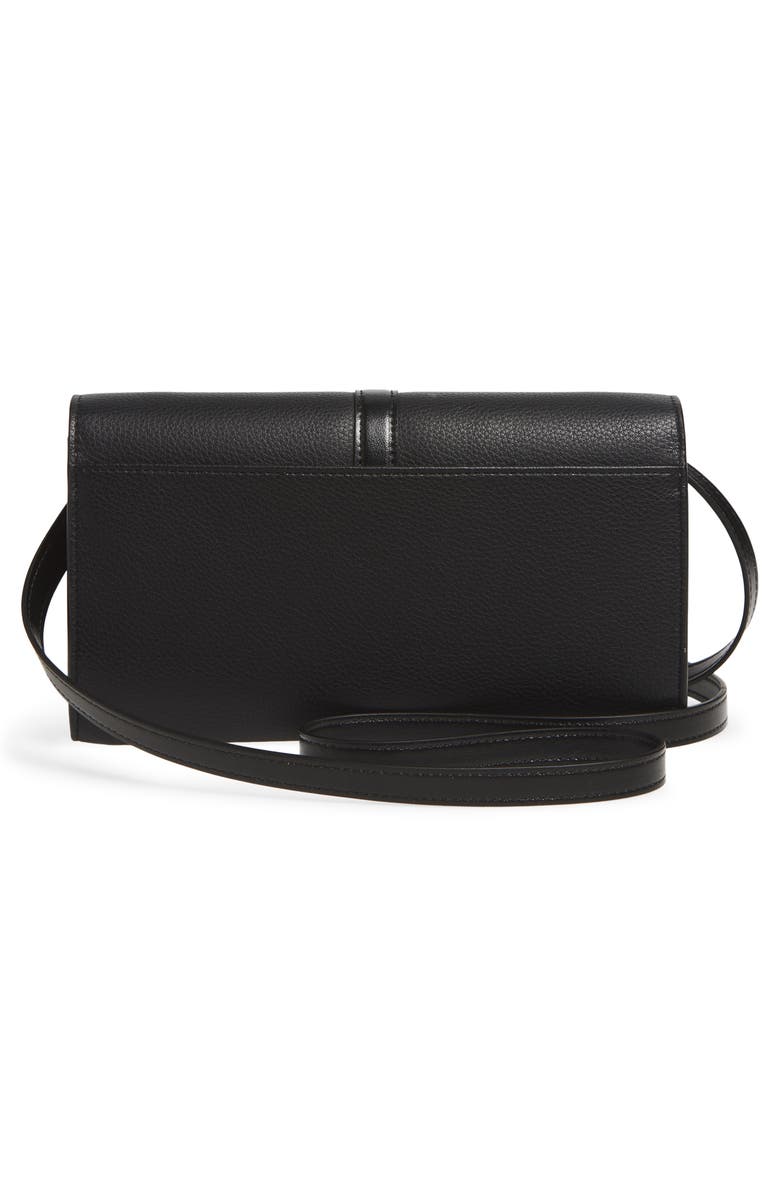 Stella McCartney Ryder Faux Leather Crossbody Clutch, Alternate, color, Black