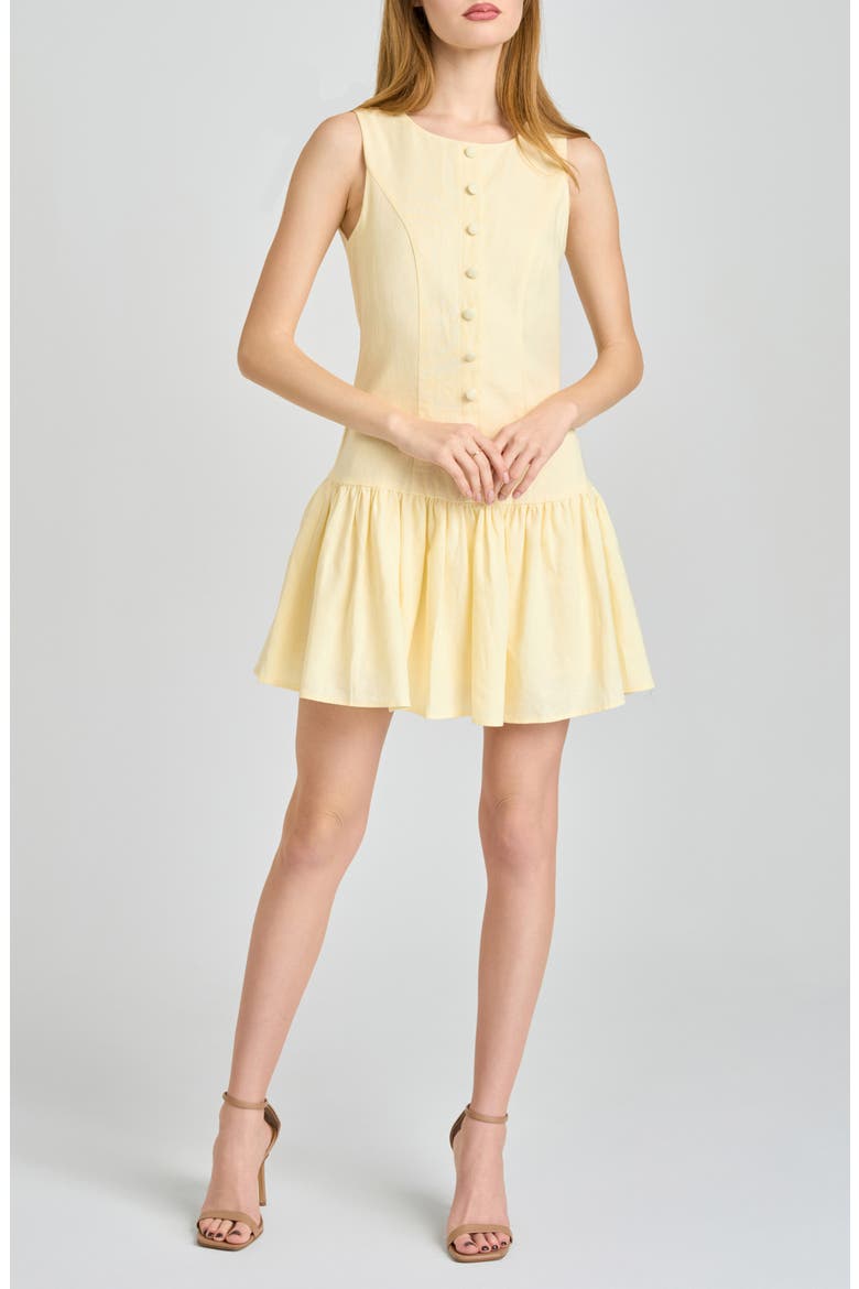 Martini Linen Blend Minidress, Main, color, YELLOW