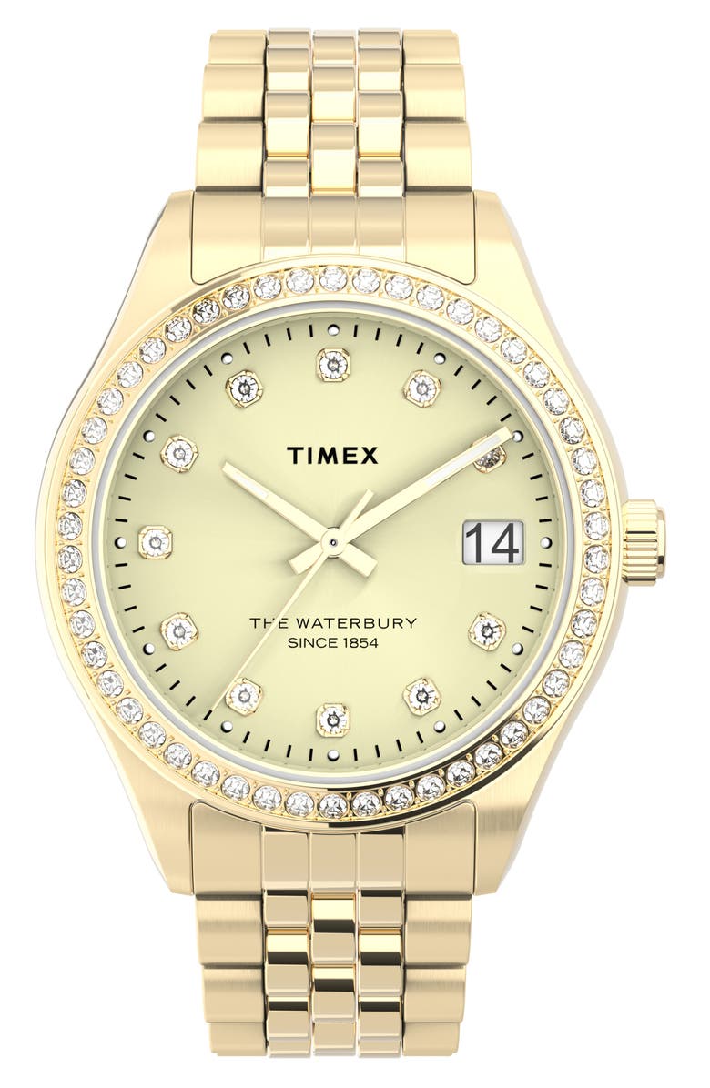 Timex<sup>®</sup> Waterbury Legacy Crystal Bracelet Watch, 34mm, Main, color,