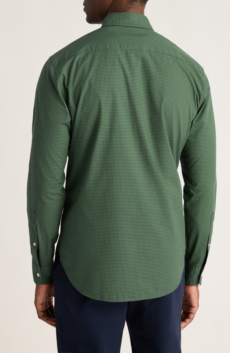 Bonobos Everyday Slim Fit Microcheck Stretch Cotton Button-Down Shirt, Alternate, color, Fren Check Green