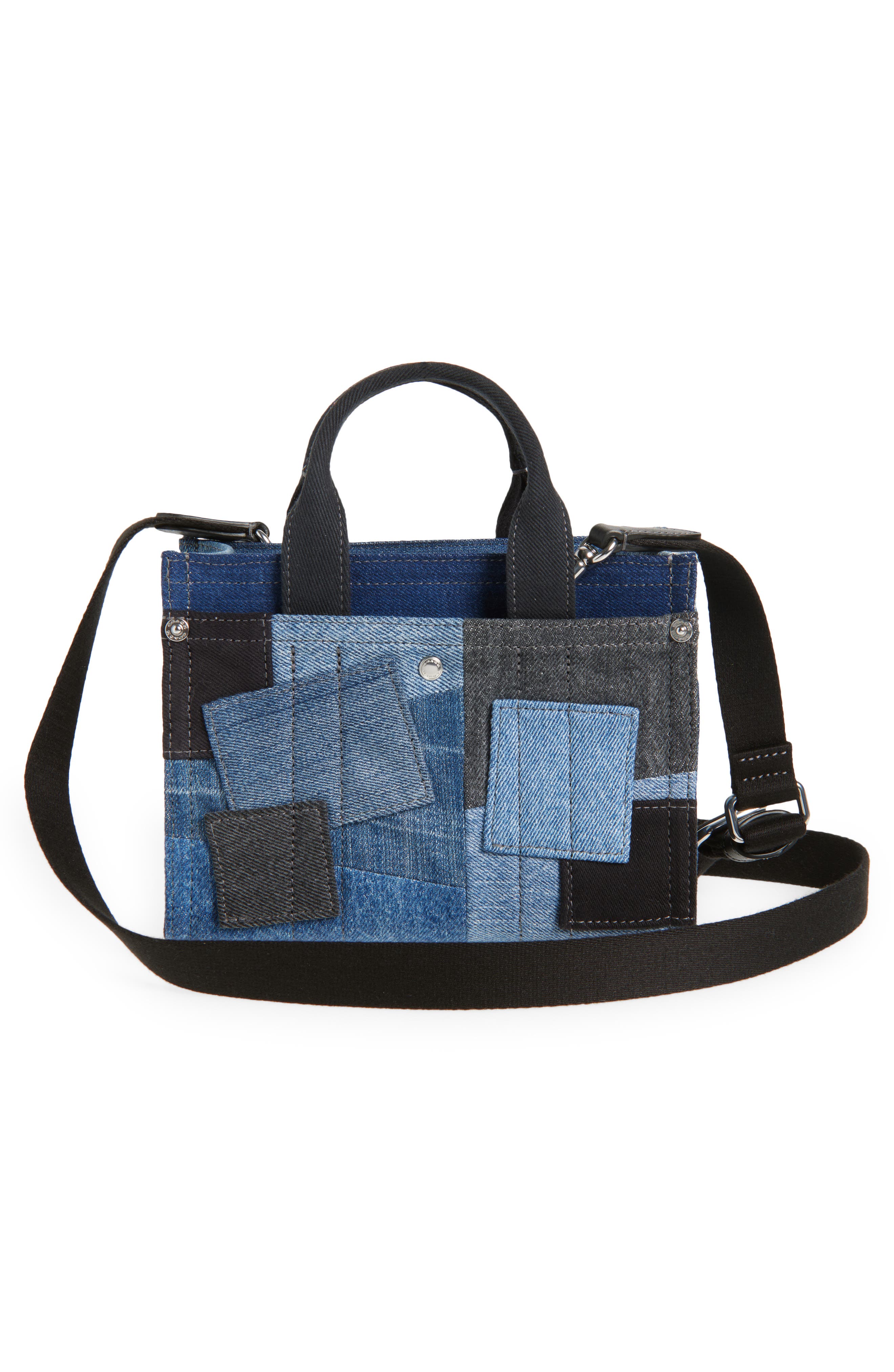 COACH Patchwork Denim Cargo Tote 20, Alternate, color, 