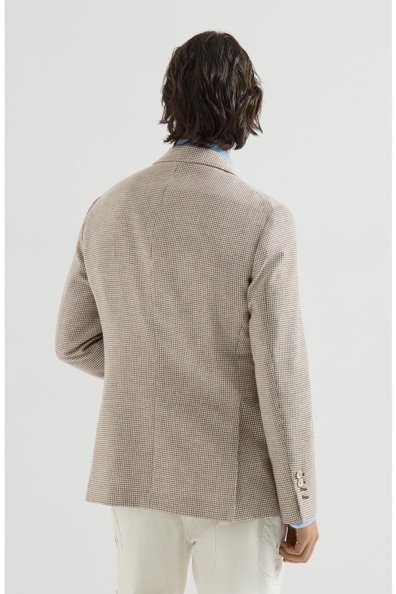 Wool, alpaca and silk houndstooth deconstructed Cavallo blazer, Alternate, color, Stone Grey