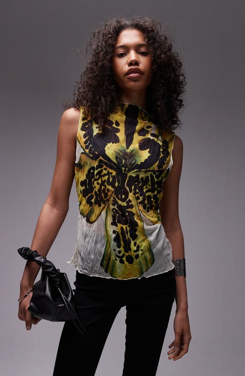 Floral Graphic Sleeveless T-Shirt