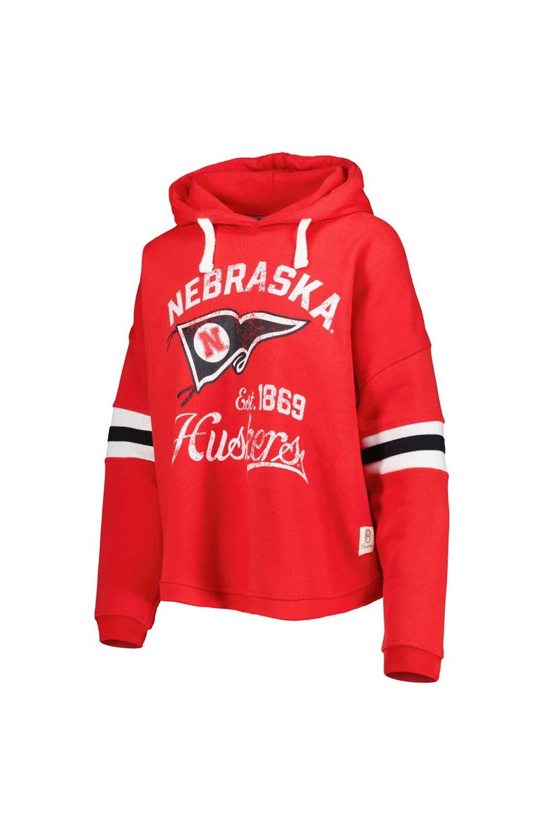 PRESSBOX Women's Pressbox Scarlet Nebraska Huskers Super Pennant Pullover Hoodie, Alternate, color, Scarlet