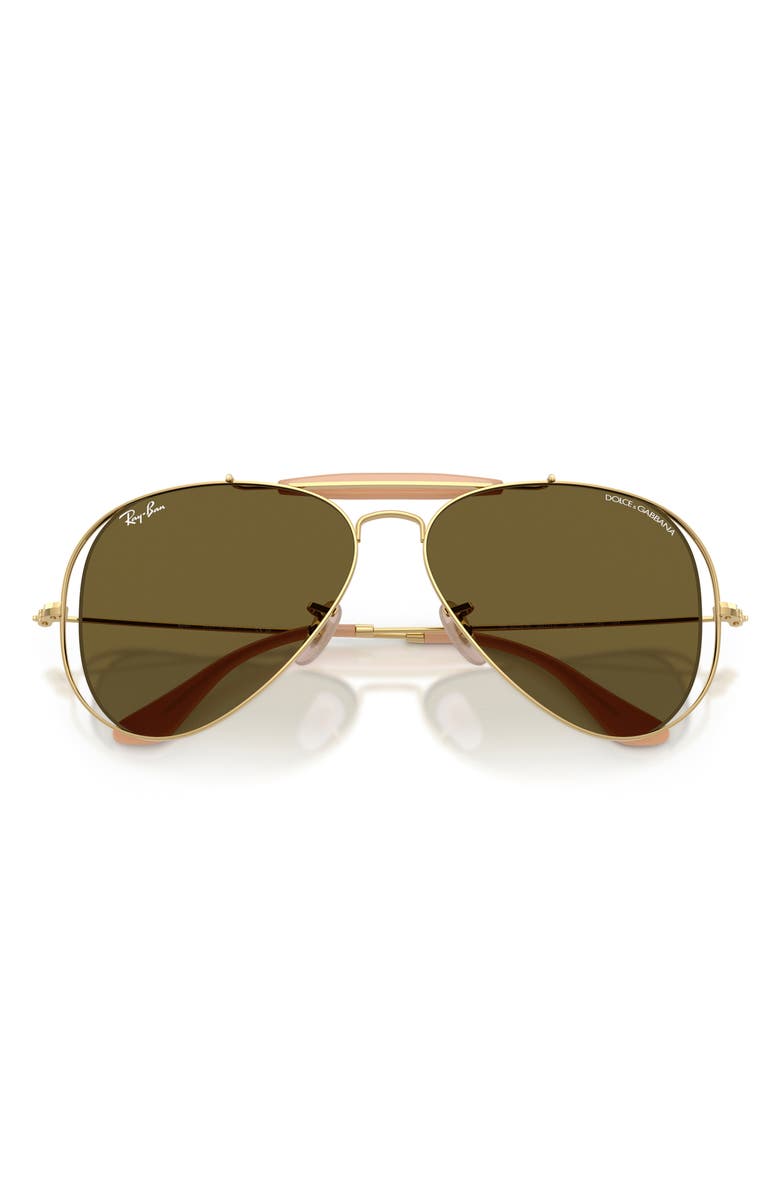 Ray-Ban 53mm Outdoorsman II Pilot Sunglasses, Alternate, color, Arista / Dark Brown