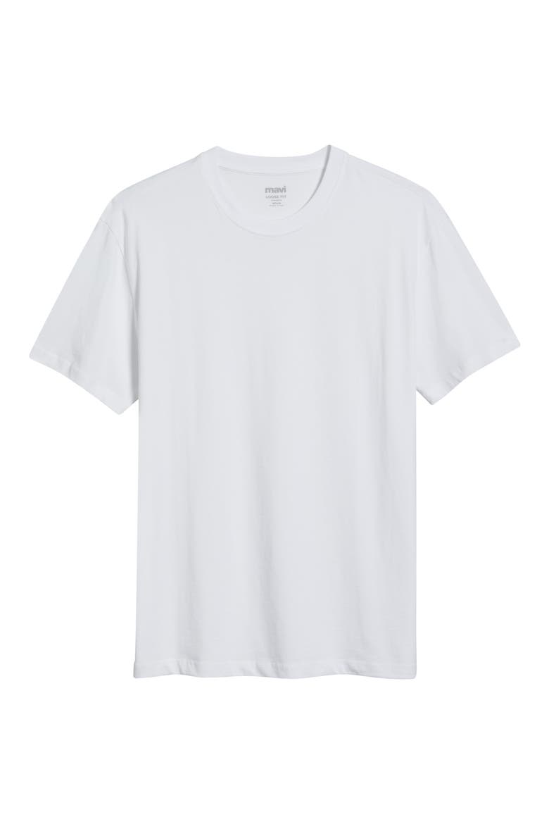 Solid Cotton Crewneck T-Shirt, Alternate, color, WHITE