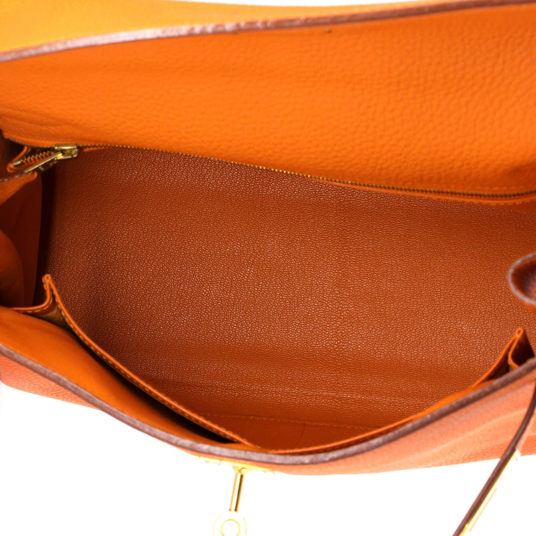 Pre-Owned Hermes Kelly Handbag Orange Togo with Gold Hardware 28, Alternate, color, Orange H