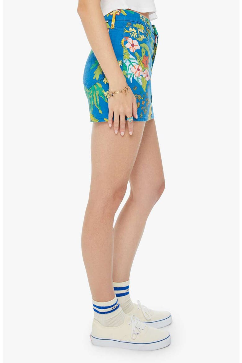 The Vagabond Floral Print Denim Miniskirt, Alternate, color, LATE BLOOMER