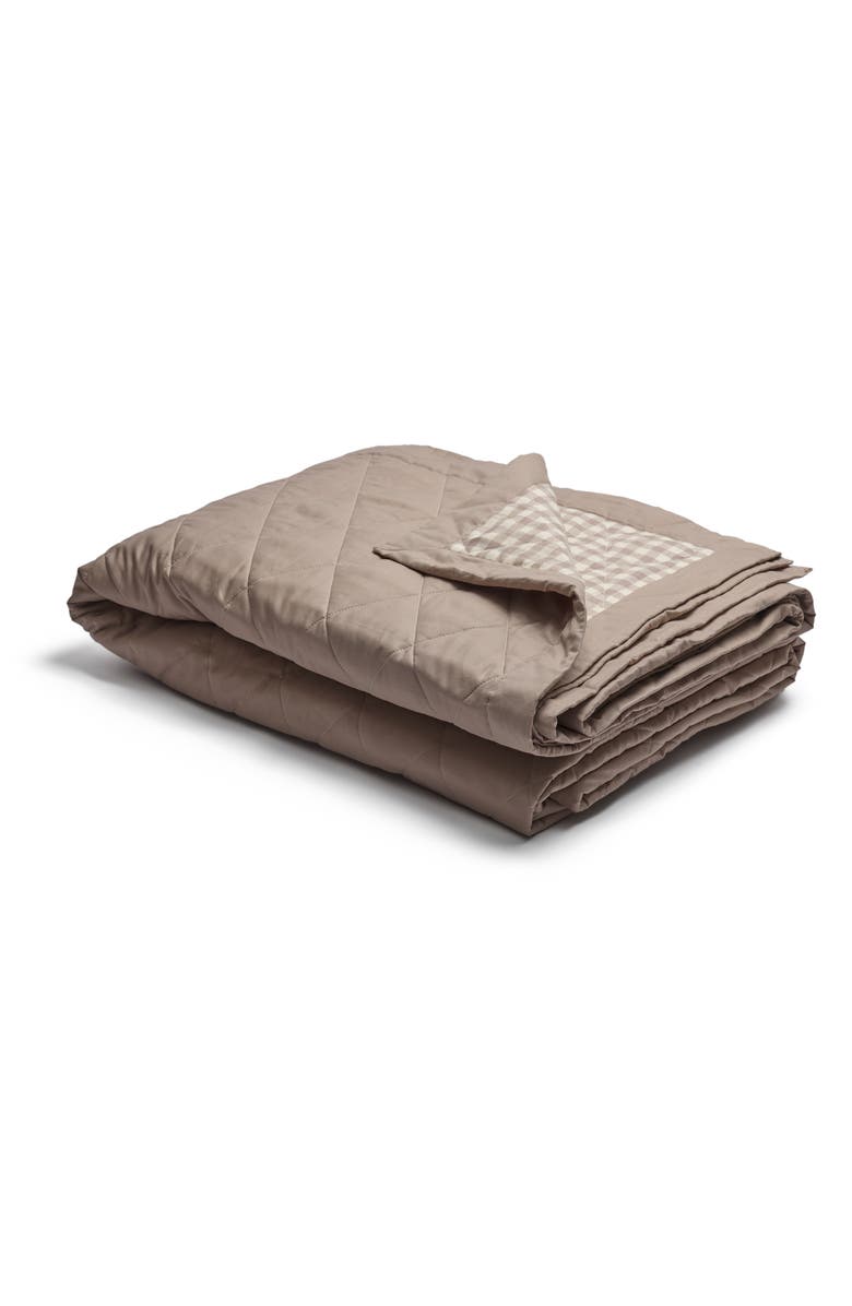 PIGLET IN BED Gingham Linen & Cotton Quilt, Alternate, color,