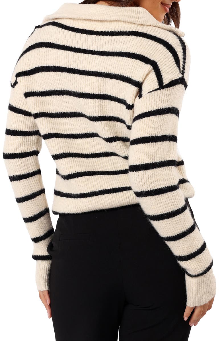 Petal & Pup Everleigh Stripe Quarter Zip Sweater, Alternate, color, 