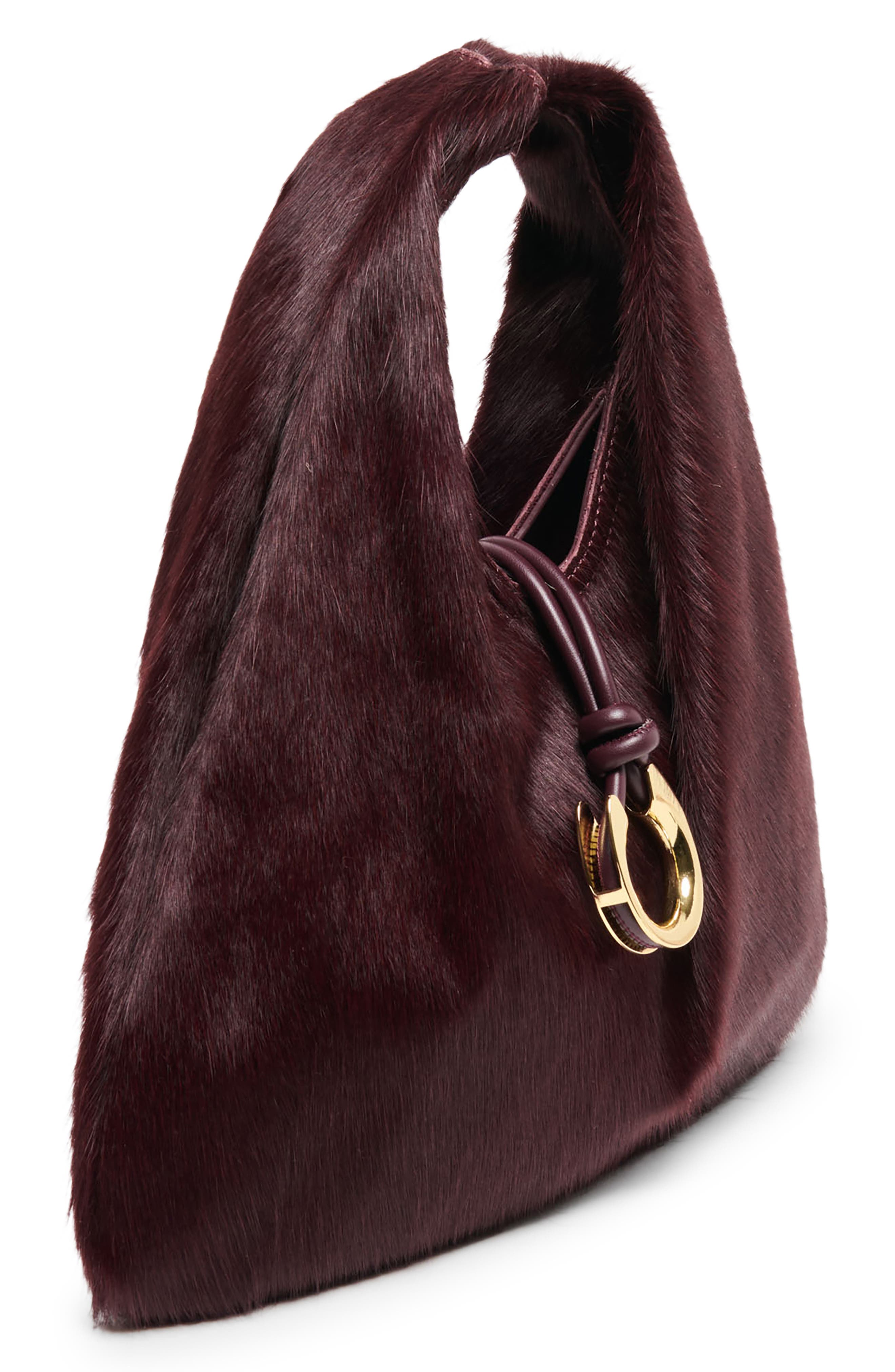 Martin Genuine Calf Hair Hobo Bag, Alternate, color, BURGUNDY