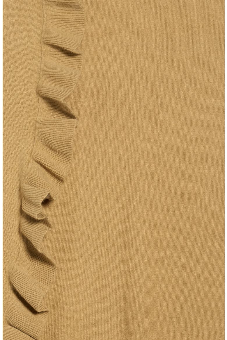 Ruffle Trim Cashmere Wrap Scarf, Alternate, color, INCENSE