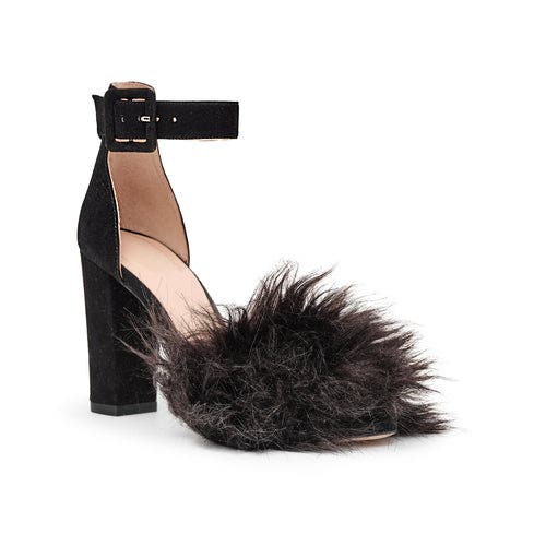 Tiannia Barnes Naomi, Alternate, color, Black Suede And Fur
