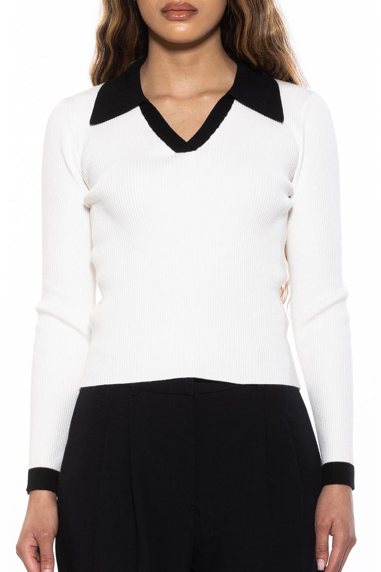 Collar Knit Top, Main, color, IVORY