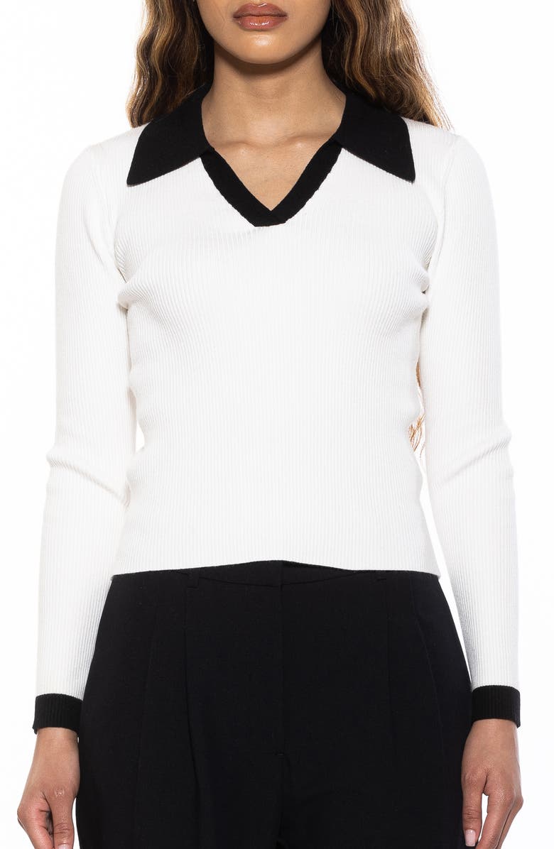 Alexia Admor Collar Knit Top, Main, color, Ivory