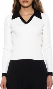 Alexia Admor Collar Knit Top