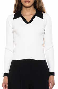 Alexia Admor Collar Knit Top