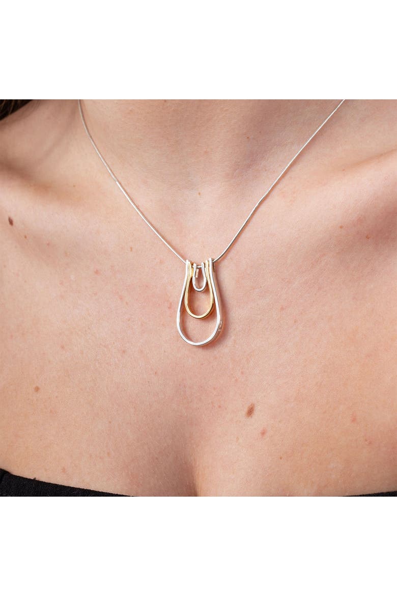 Horse Shoe Tri Pendant, Alternate, color, Sterling Silver