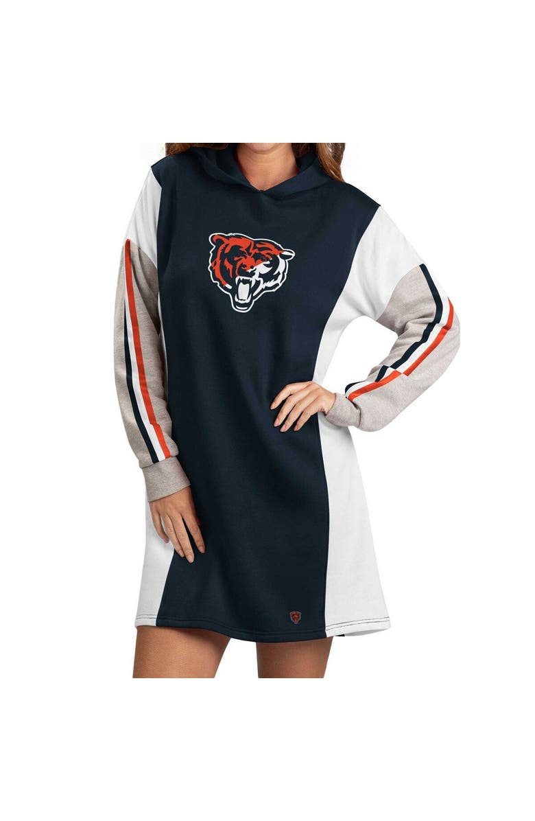G-III 4HER BY CARL BANKS Women's G-III 4Her by Carl Banks Navy Chicago Bears Bootleg Long Sleeve Hoodie T-Shirt Dress, Main, color, 