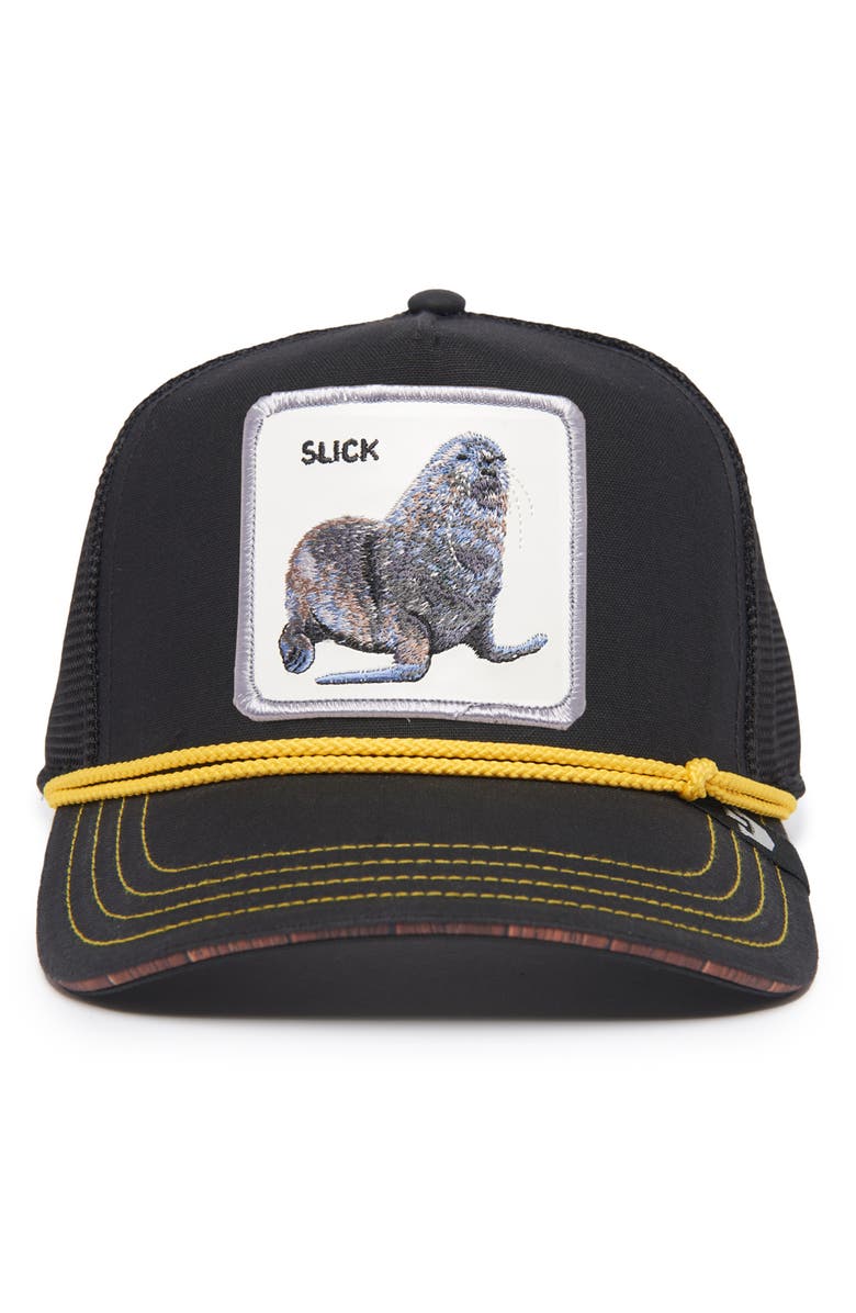 Goorin Bros. Seal of Approval Trucker Hat, Alternate, color, Black