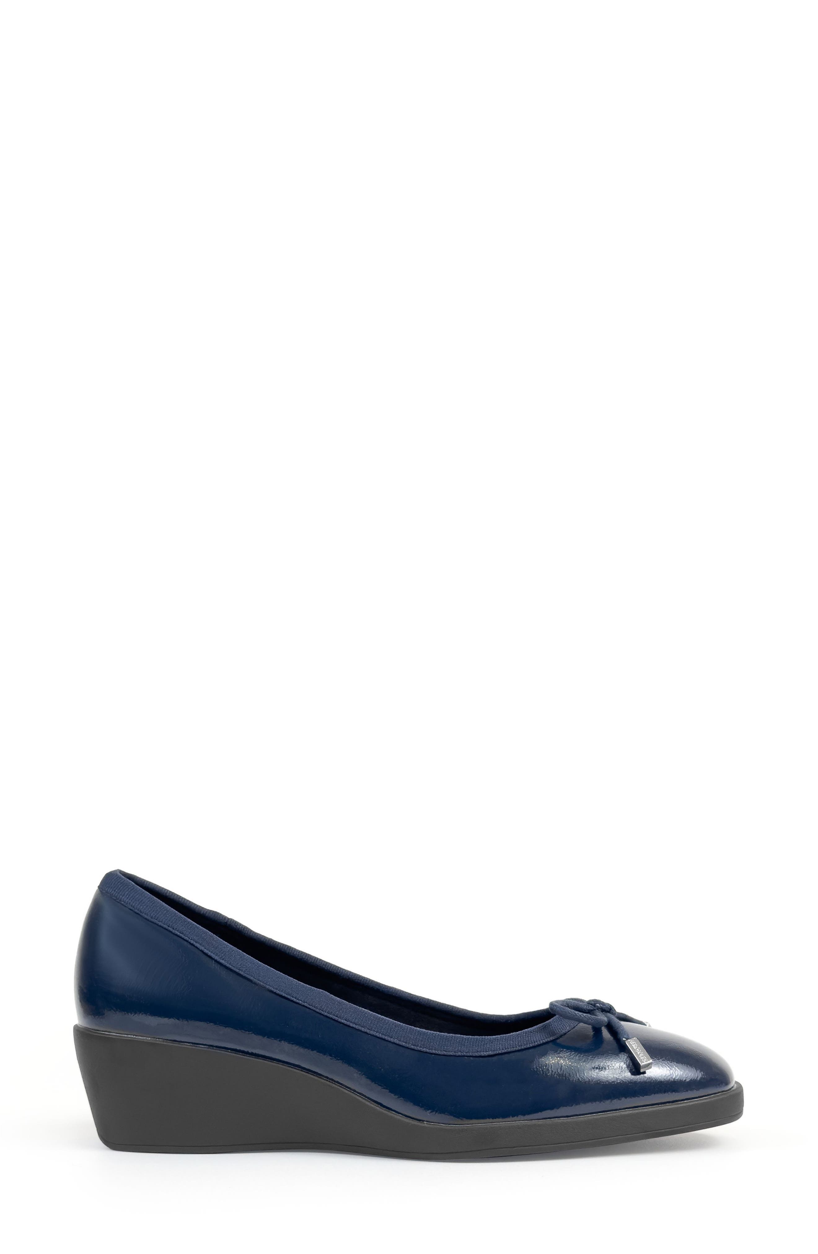 Tema Ballet Wedge Pump, Alternate, color, NAVY CRINKLE FAUX LEATHER