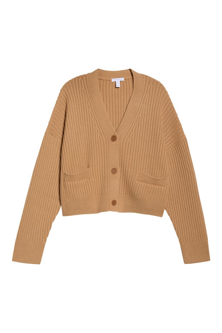 Soft Rib Cardigan, Main, color, CAMEL