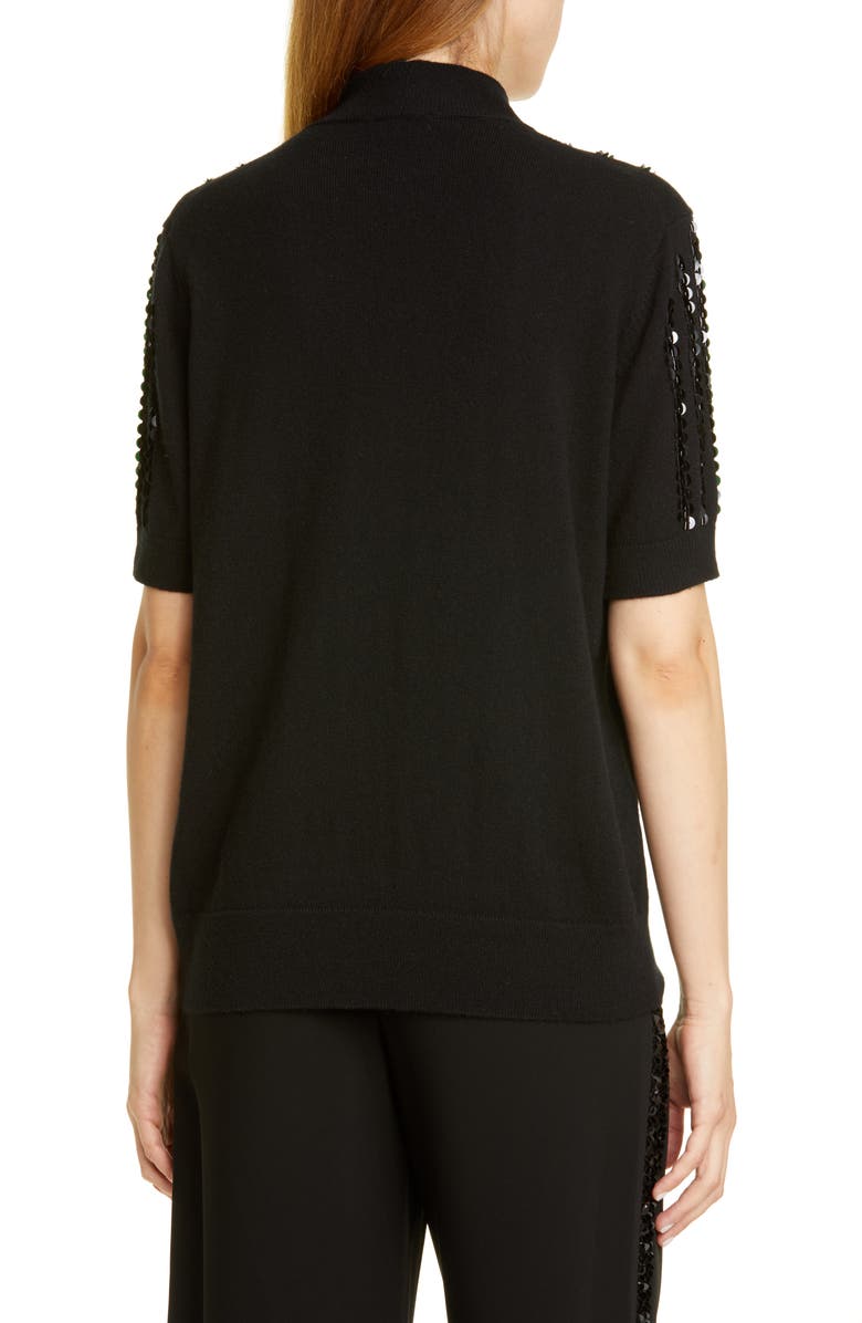 Lafayette 148 New York Sequin Stripe Cashmere Sweater, Alternate, color, 