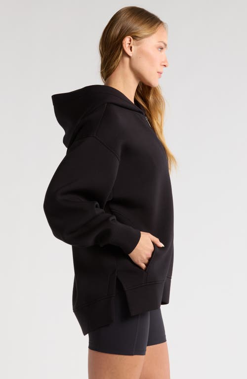 Zella Front Zip High-low Hoodie In Black