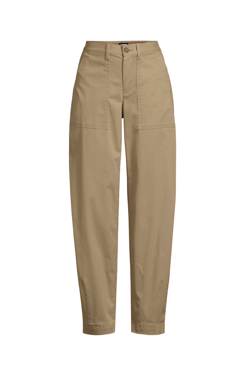 Lands' End Plus Size Chino High Rise Barrel Leg Utility Ankle Pants, Alternate, color, Desert Tan
