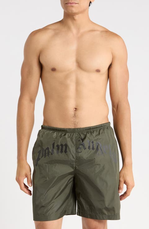 Curved Logo Swim Trunks