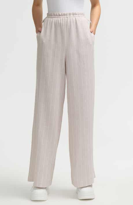 NVLT Side Waist Tie Wide Leg Pants