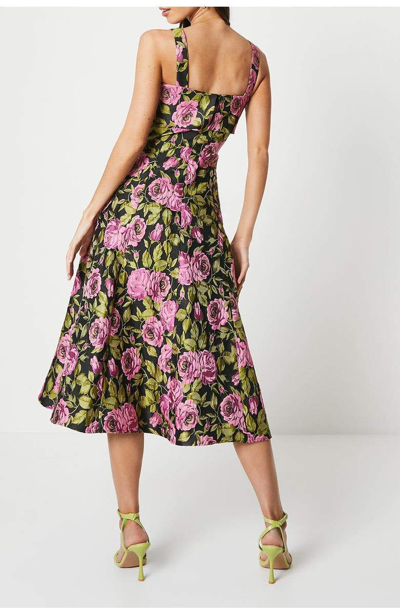 Coast Wide Strap Jacquard Midi Dress, Alternate, color, Black