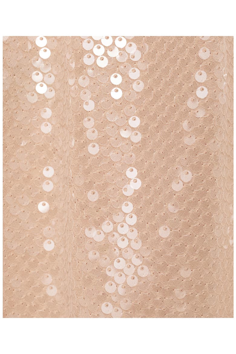 Sequin Halter Cocktail Dress, Alternate, color, BEIGE