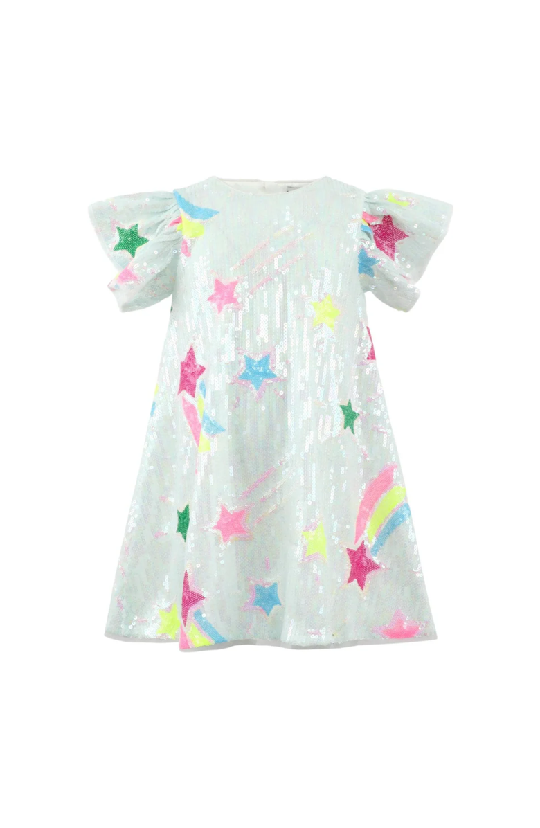 Lola + The Boys Rainbow Shooting Star Sequin Dress, Main, color, White